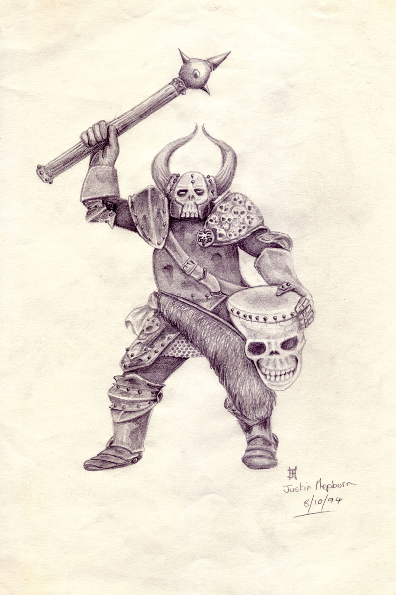 Drawing of a chaos warrior