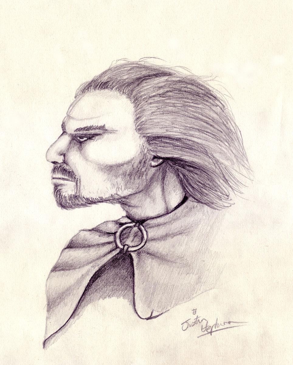 Drawing of a Saxon warrior