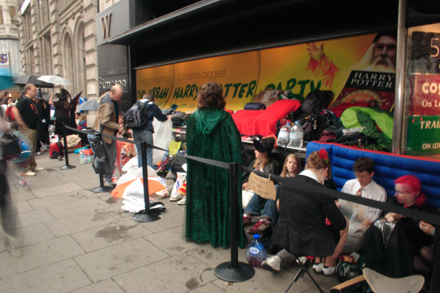 People queueing up for the Harry Potter book launch in London.