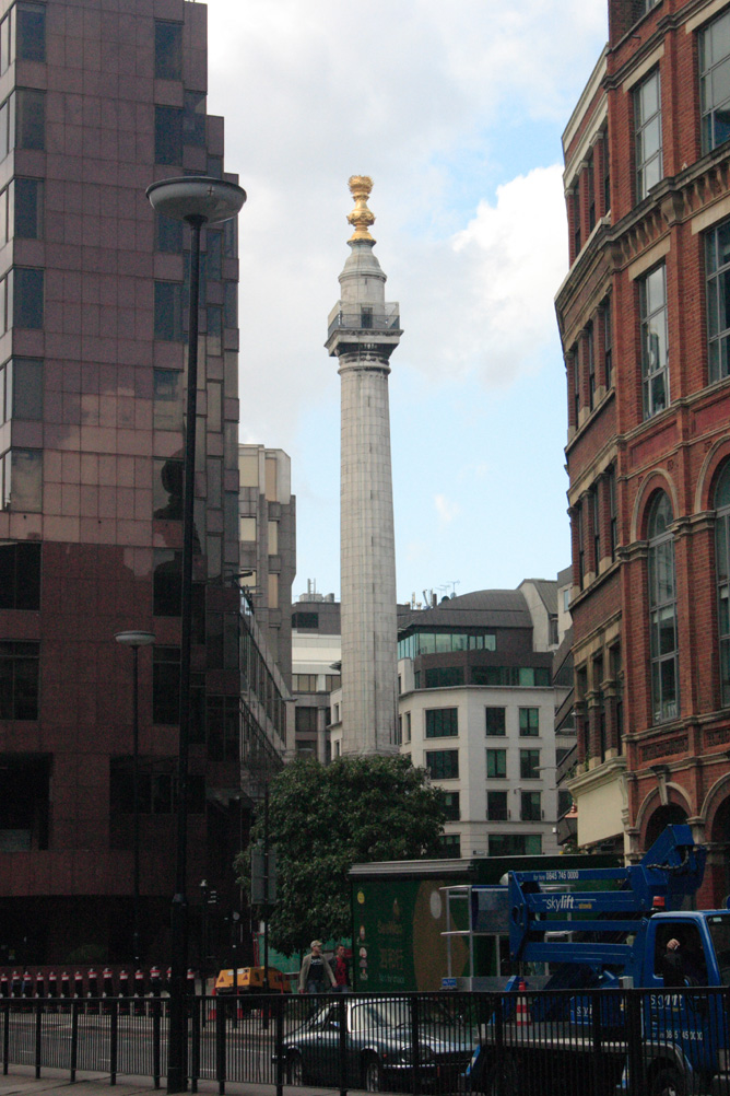 Monument - erected to commemorate the Great Fire of London
