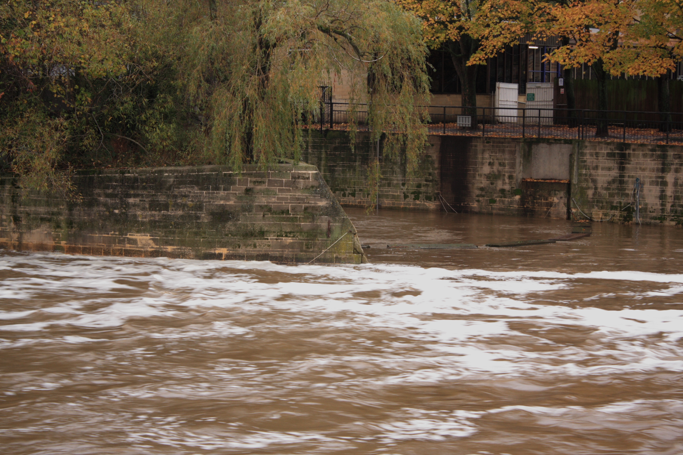 Fast flowing river in Bath