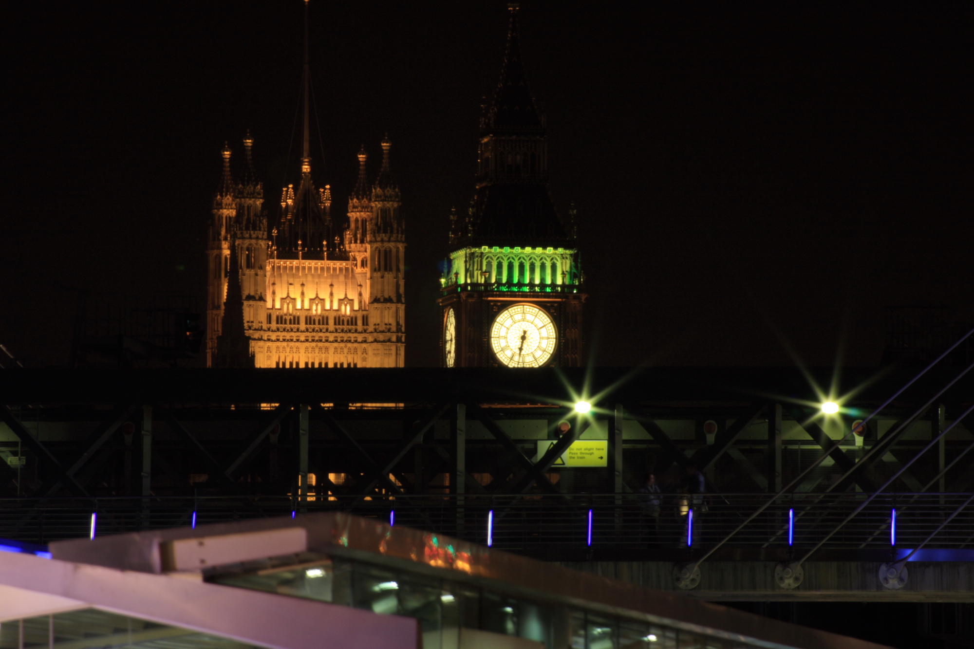 Big Ben and Westminster at night.