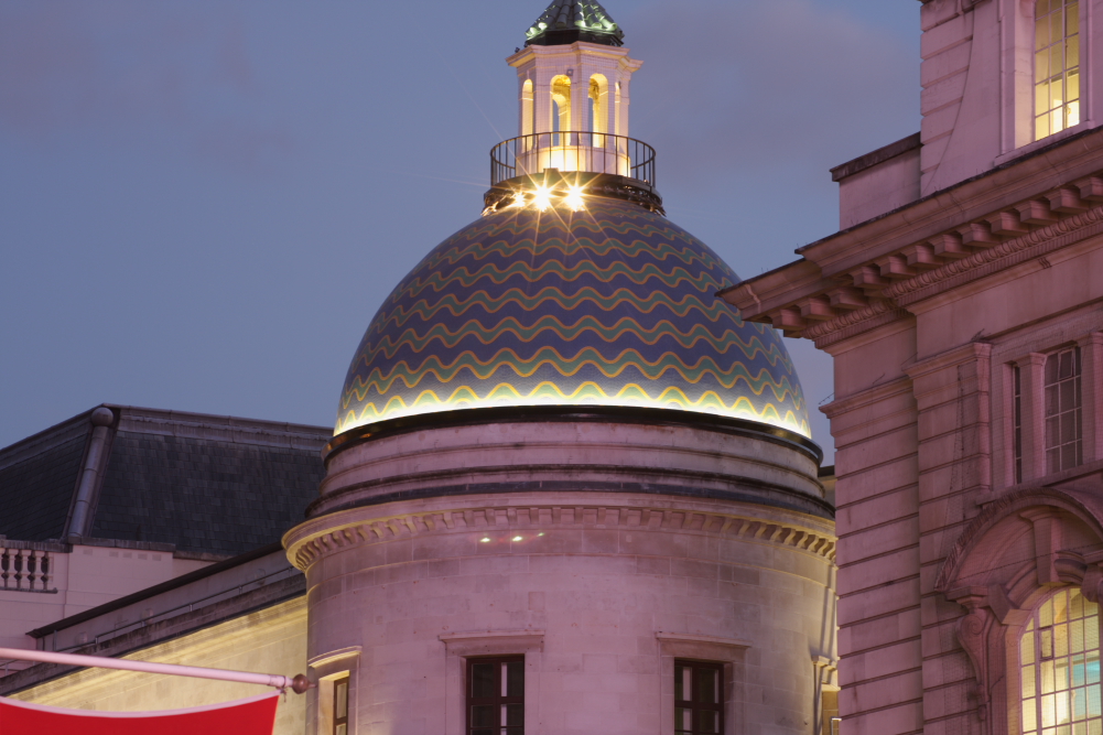 Wave patterned roof tiles near Piccadilly Circus.