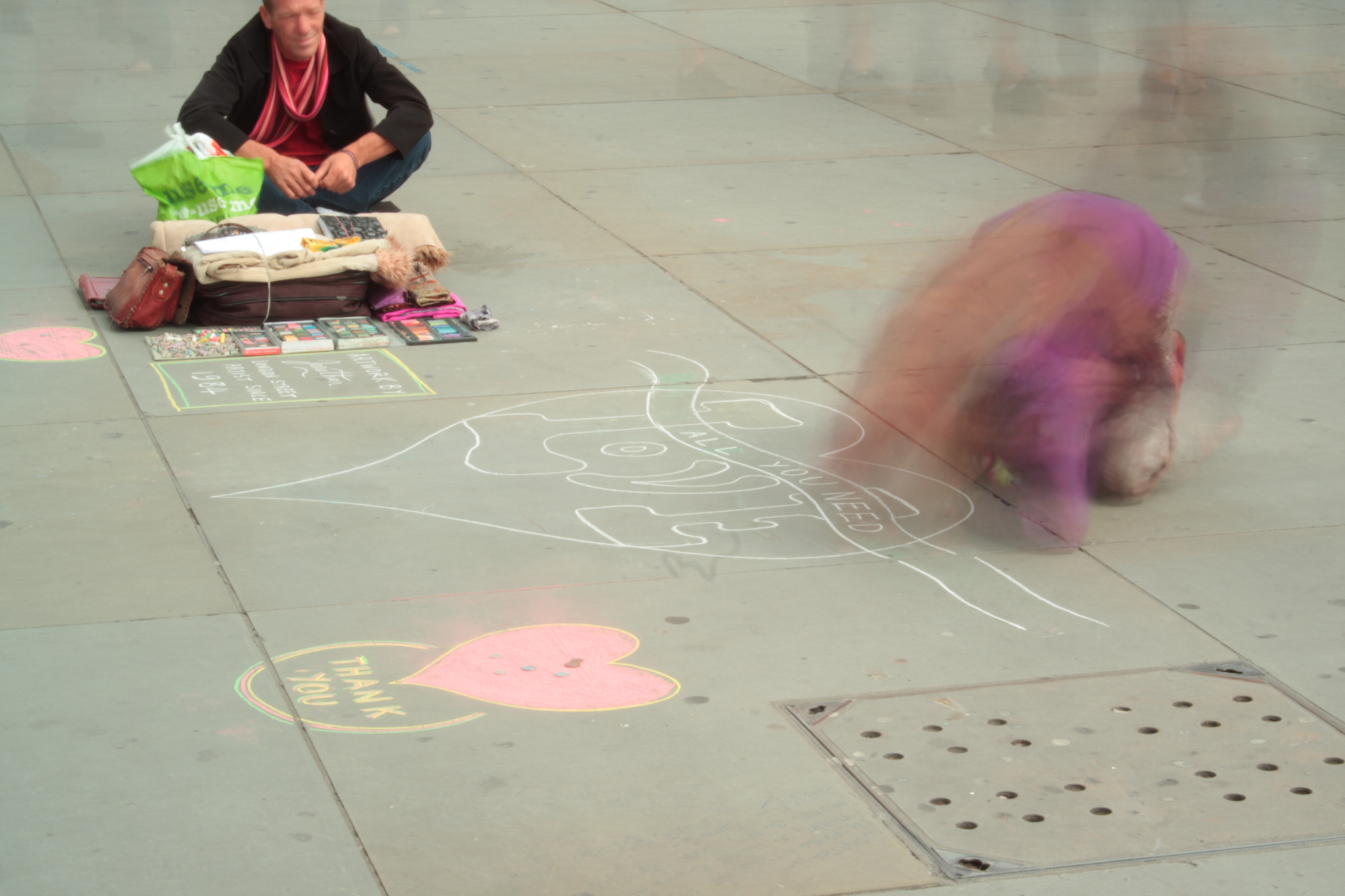 Ghostly Pavement Art