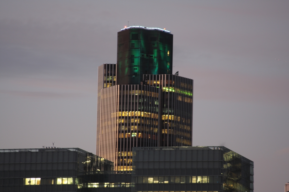 The city of London from sunset until night