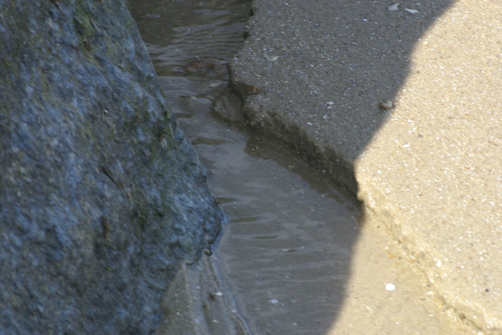 Water running down the beach at Clacton-on-Sea