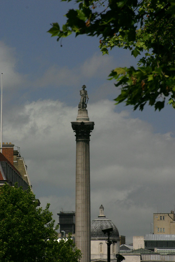 Nelsons Column as seen from the bottom end of Whitehall.